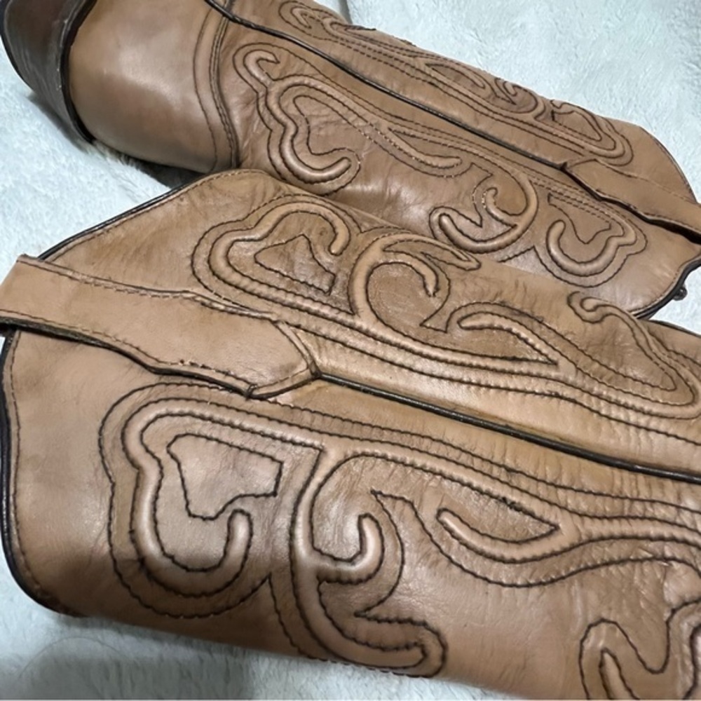 CIRCLE G BROWN SNIP TOE COWBOY BOOTS 7.5 - Picture 11 of 16